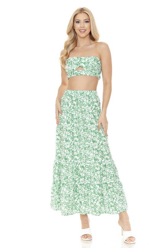 Women's Floral Skirt and TOP Set - KOKOTETE