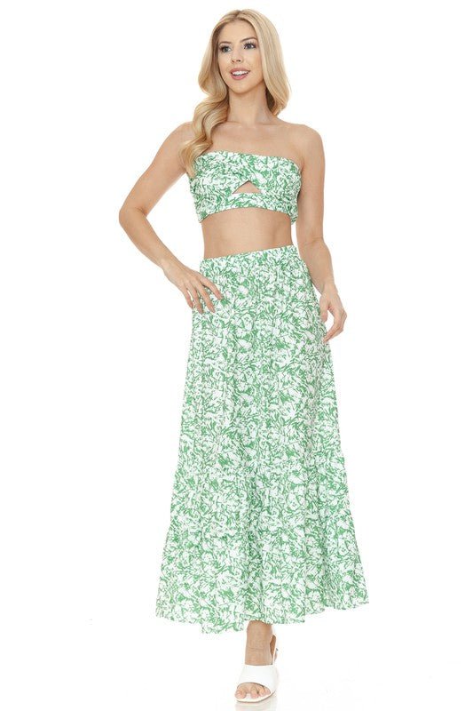 Women's Floral Skirt and TOP Set - KOKOTETE