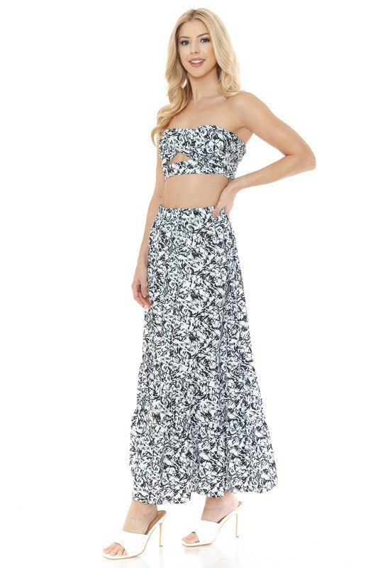 Women's Floral Skirt and TOP Set - KOKOTETE
