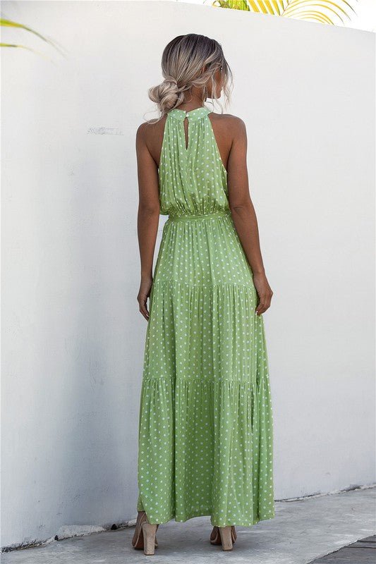 Womens Polka Dot Maxi Dress - KOKOTETE