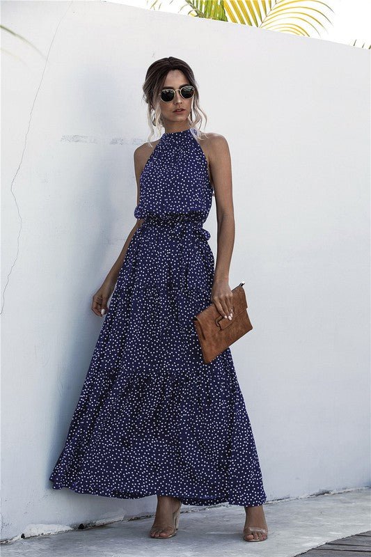 Womens Polka Dot Maxi Dress - KOKOTETE