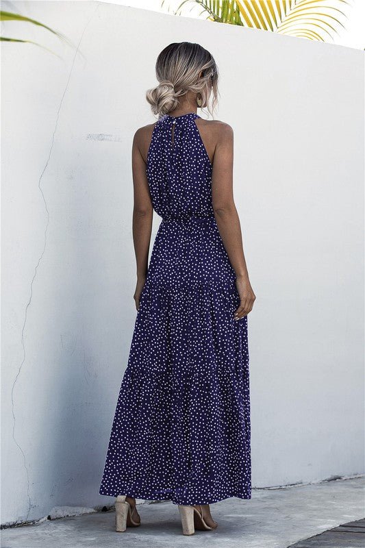 Womens Polka Dot Maxi Dress - KOKOTETE