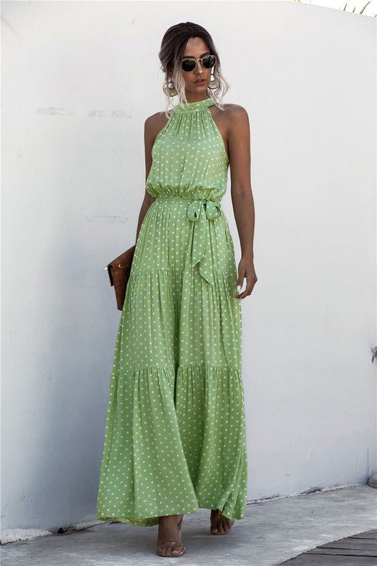 Womens Polka Dot Maxi Dress - KOKOTETE