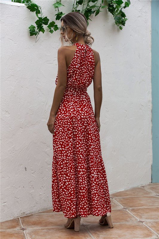Womens Polka Dot Maxi Dress - KOKOTETE