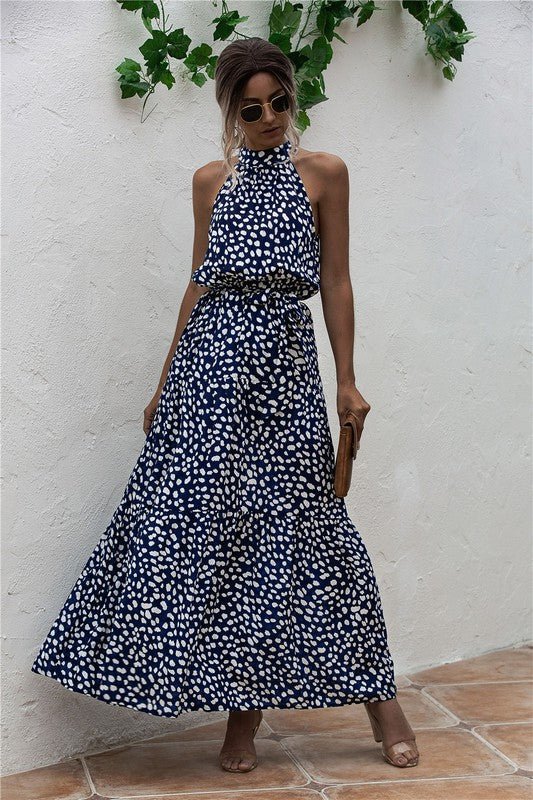 Womens Polka Dot Maxi Dress - KOKOTETE