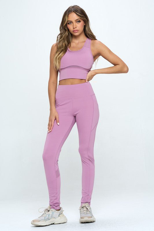Women's Two Piece Activewear Set Cut Out Detail - KOKOTETE