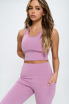 Women's Two Piece Activewear Set Cut Out Detail - KOKOTETE
