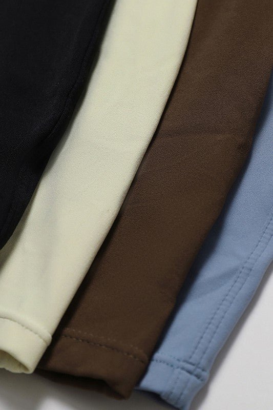 Zippered short sleeves solid color jumpsuit - KOKOTETE