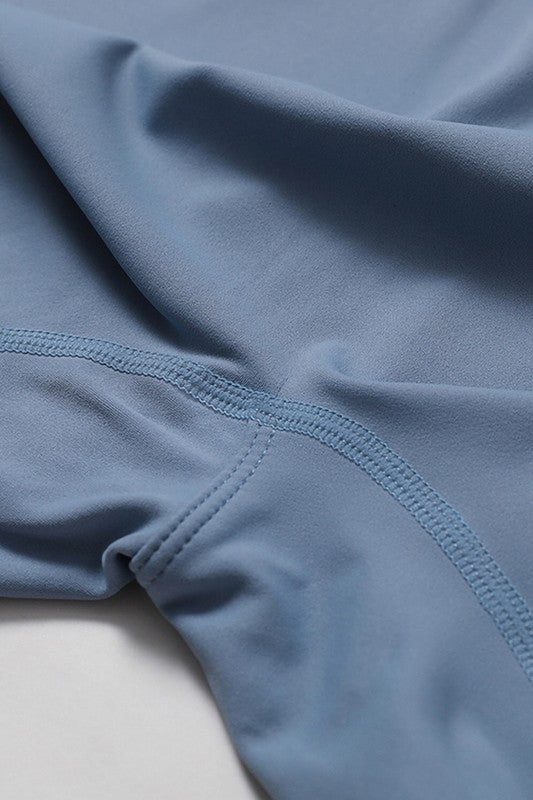 Zippered short sleeves solid color jumpsuit - KOKOTETE