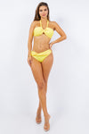 TWO PIECE EXOTIC RUCHED HALTER NECKLINE BIKINI - KOKOTETE