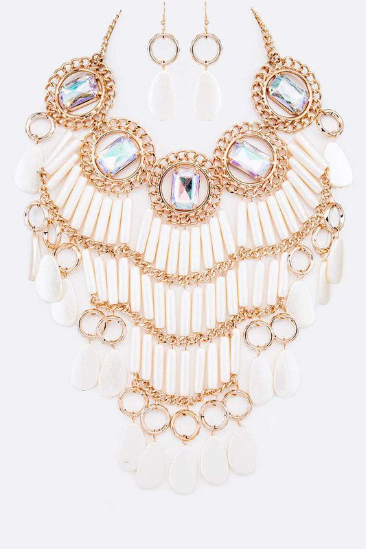 Crystal Statement Head Turner Necklace Set