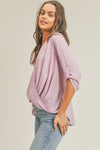 Tab Sleeve Surplice Top