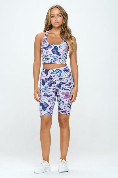 Butterfly print activewear set