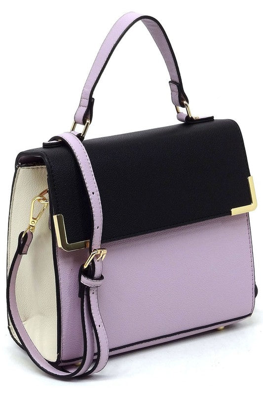 Colorblock Top Handle Satchel