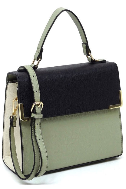 Colorblock Top Handle Satchel