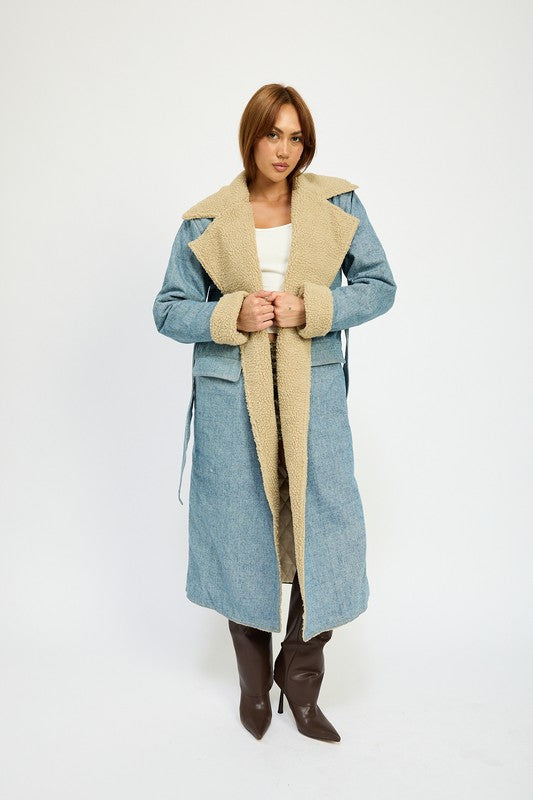 DENIM MAXI COAT