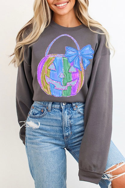 Halloween Blue Green JakoL Blue Bow Sweatshirt