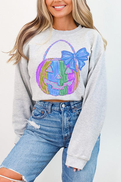 Halloween Blue Green JakoL Blue Bow Sweatshirt