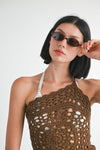 ONE SHOULDER STRAP CROCHET TOP