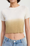 OMBRE CREW NECK CROPPED TOP