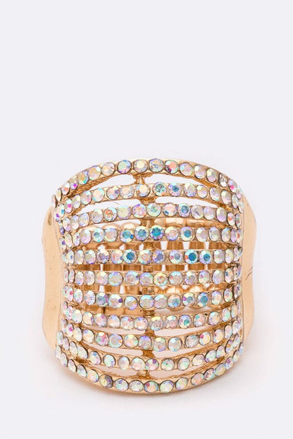 Layered Crystals Stretch Ring