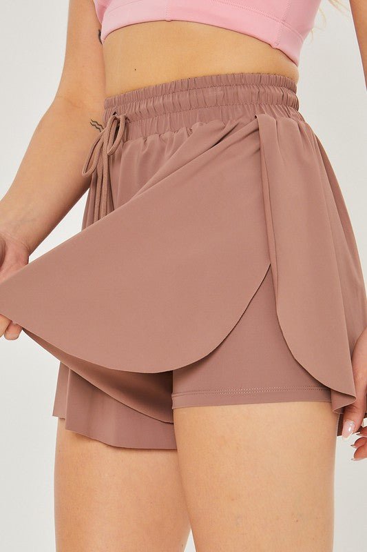 Activewear Two In One Drawstring Shorts - KOKOTETE