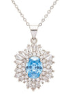 Aquamarine CZ Statement Pendant Necklace - KOKOTETE