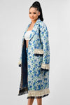 ATHINA FLORAL PRINT TASSLE TRENCH COAT - KOKOTETE