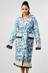 ATHINA FLORAL PRINT TASSLE TRENCH COAT - KOKOTETE