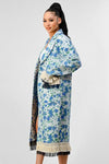 ATHINA FLORAL PRINT TASSLE TRENCH COAT - KOKOTETE