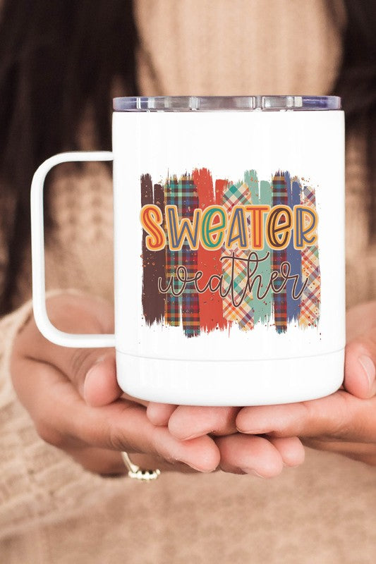 Plaid Sweater Weather Coffee Travel Cup