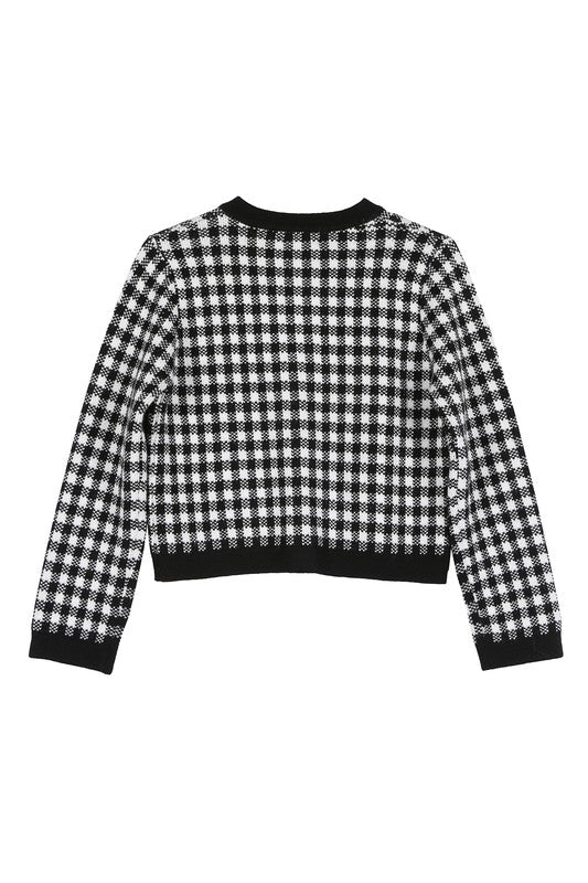 Black check knitted jacket - KOKOTETE