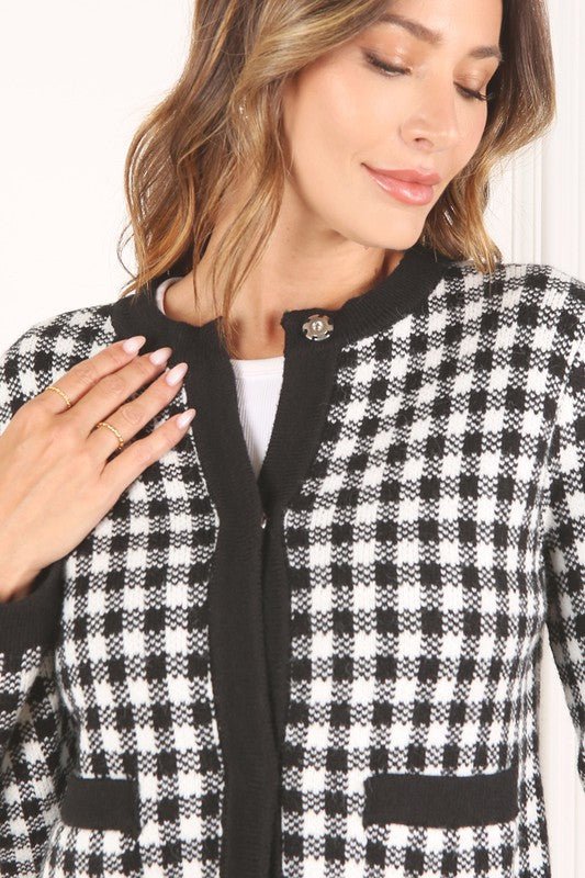 Black check knitted jacket - KOKOTETE