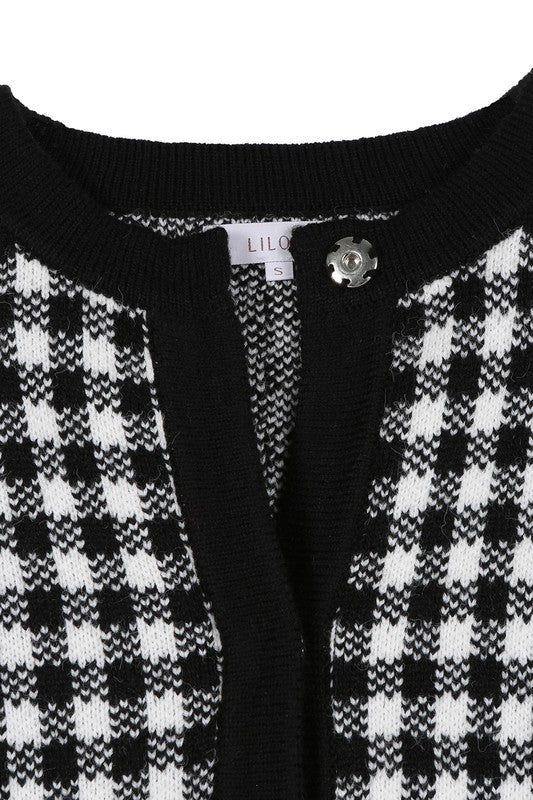 Black check knitted jacket - KOKOTETE