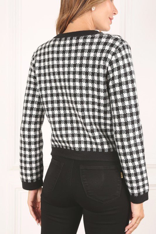 Black check knitted jacket - KOKOTETE