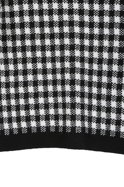 Black check knitted jacket - KOKOTETE