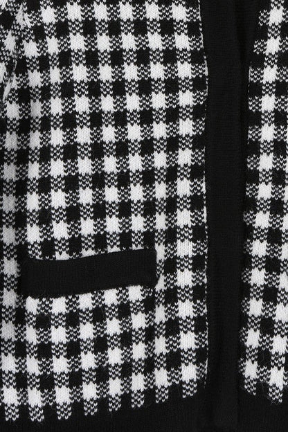 Black check knitted jacket - KOKOTETE