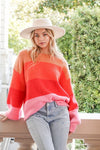 Bold Rainbow Stripe Oversized Chunky Knit Pullover - KOKOTETE