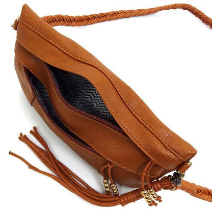 Braided Tassel Strap Crossbody Bag - KOKOTETE