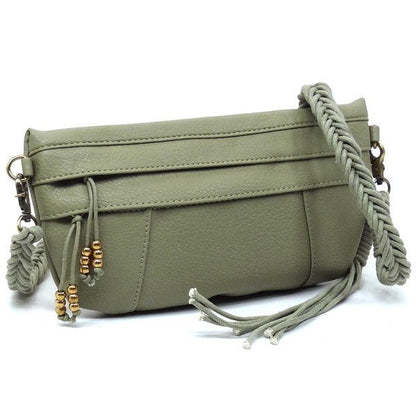 Braided Tassel Strap Crossbody Bag - KOKOTETE