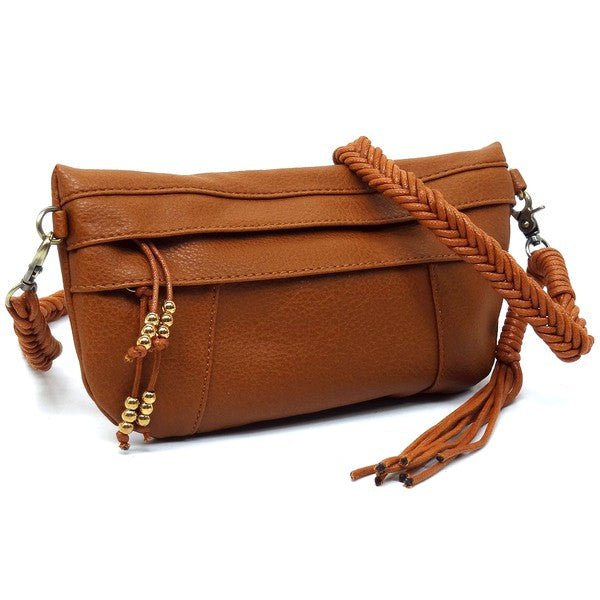 Braided Tassel Strap Crossbody Bag - KOKOTETE