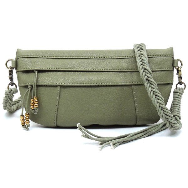 Braided Tassel Strap Crossbody Bag - KOKOTETE