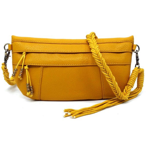 Braided Tassel Strap Crossbody Bag - KOKOTETE