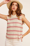 Chunky Stripe Sleeveless Sweater Top - KOKOTETE