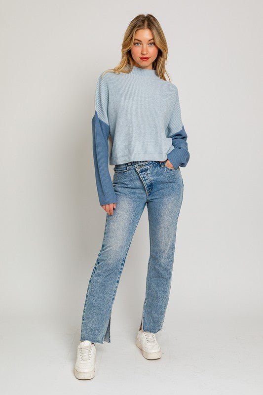 Color Block Oversize Sweater - KOKOTETE