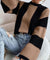 Color block striped bell sleeve sweater - KOKOTETE
