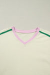 Colorblock Ribbed V - Neck & Skort Athleisure Set - KOKOTETE