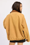 CONTRASTED COLLAR JACKET WITH POCKETS - KOKOTETE
