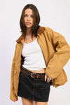 CONTRASTED COLLAR JACKET WITH POCKETS - KOKOTETE