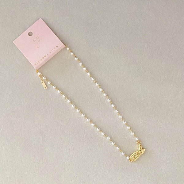 Cowgirl Boot Pearl Chain Necklace - KOKOTETE